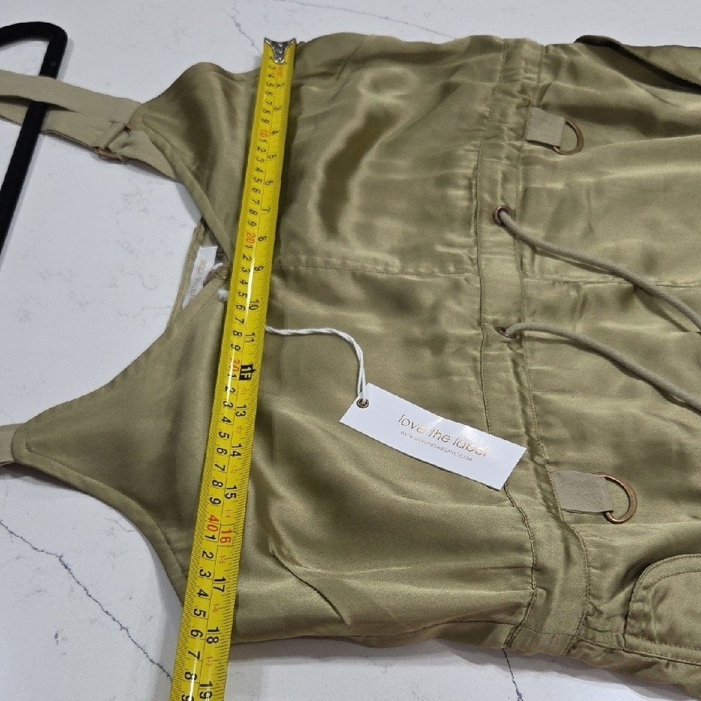 Love The Lavel  Olive Utility Dress Sz Medium New With Tags - Picture 11 of 16